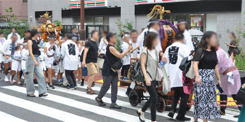 2023年麻布山元町 秋祭り 子供神輿と山車 巡行の画像